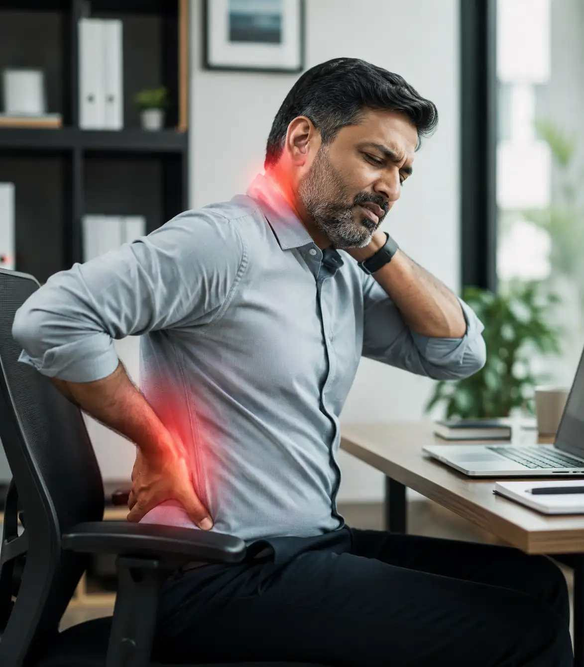 Back or neck pain lasting more than 2 weeks without improvement